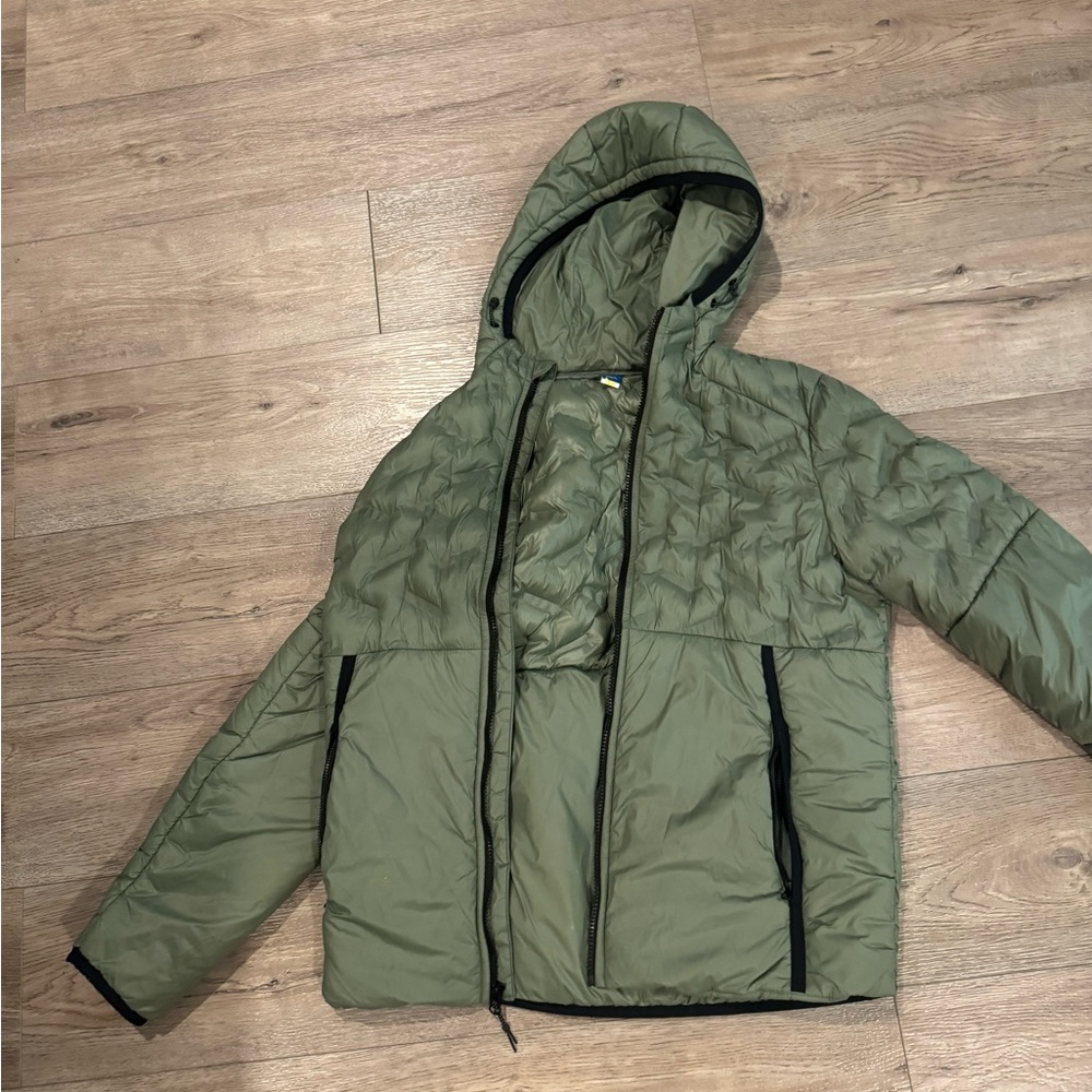 Old Navy Women's Olive Puffer Jacket oversized